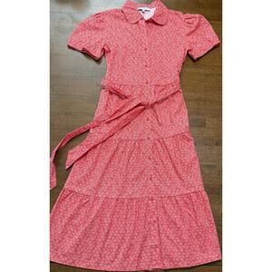 Taylor Tillman Chloe Midi Shirt Dress Amalfi Coast Red White Size XS